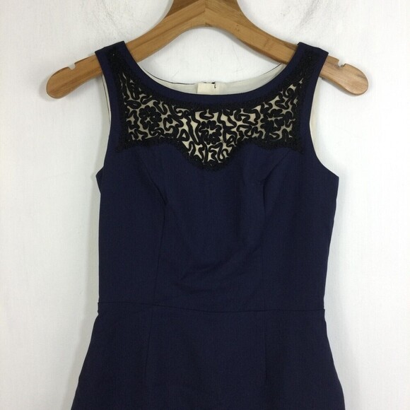 Lilly Pulitzer Womens Emmy Soutache A-Line Fit & Flare Dress Navy Blue Size 0 - Picture 2 of 7
